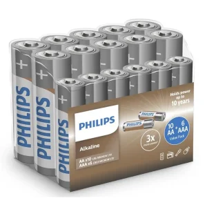 Батарейка Philips Entry Alkaline лужна AA+ААА плівка, 10+6 шт, LR036A16F/10 UA